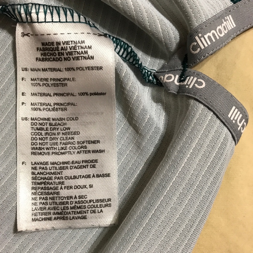 Adidas Climachill XL Polo Shirt Radley Run West Chester Green and White Stripe - Picture 8 of 9